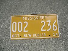 Mississippi 2014 New Dealer license plate # 002   236 picture
