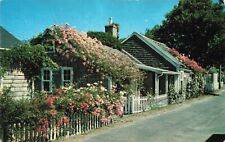 Nantucket Island MA Massachusetts, Quaint Rose Covered Cottage, Vintage Postcard picture