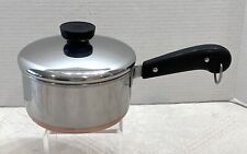 Vintage Revere Ware SS 1801 Sauce Pan 1 Qt Copper Clad Bottom Rome NY Dbl Ring picture