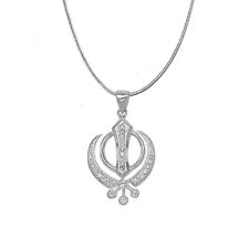 925 Sterling Silver Guru Nanak Sikh Khanda Symbol Pendant(without chain) picture