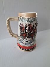 1988  Anheuser Busch  Budweiser Bud Holiday Christmas Beer Stein Clydesdales picture