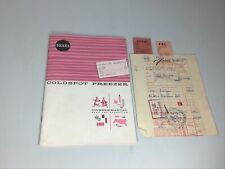 Sears Coldspot Freezer Owners Manual Vintage 1961 Use Care Booklet & Receipt picture