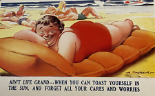 1930s Ain't Life Grand Comic Vacation Beach Bamforth Taylor Art Postcard Unused picture