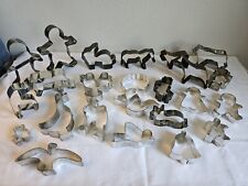 Lot of 24 Vintage Aluminum Cookie Cutters - Ducks Chicken Santa Angel Dove ++ picture