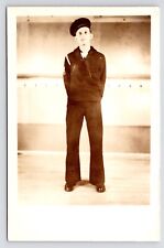 c1918 WWII Era Sailor Naval Soldier Portrait Photo Vintage RPPC Postcard picture