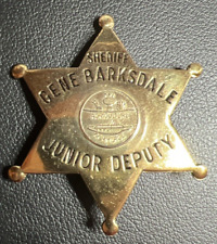 VTG. & OBSOLETE SHERIFF GENE BARKSDALE JUNIOR DEPUTY BADGE picture