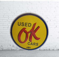 Used ok Car: Advertising Porcelain Enamel Metal Sign 30 Inches Round SS picture
