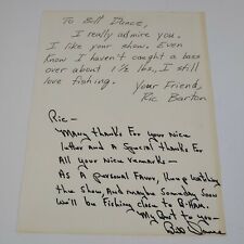 Vintage 1980's Handwritten Letter Signed By Bill Dance picture