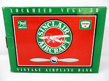 Vintage Sinclair Lockheed Veg 5b Airplane Die Cast Metal Bank 1992 picture