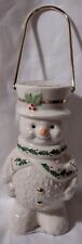 Lenox Christmas Holiday Happy Holly Days Snowman Votive New In Box picture