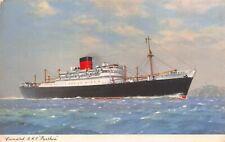c1930's Cunard RMS Parthia Ship Posted Aboard on the High Seas Postcard p995 picture