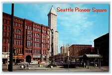 c1960s Seattle's Pioneer Square Landmark Historic Seattle Totem Pole WA Postcard picture