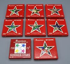 Vintage Dennison Gummed Foil Stars Lot of 8 Boxes 150 Count Each No. 22 picture