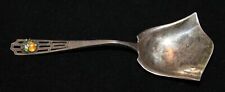 Antique Old English Sterling Silver Enamel Peach Sugar Spoon picture