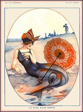 La Vie Parisienne Nouveau Mermaid Sirene France Travel Advertisement Poster picture