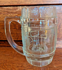 Vintage Dad's Root Beer Barrel Mug Heavy Clear Glass Etched Nostalgic picture