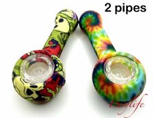 2 x Silicone Smoking Pipe with Glass Bowl  US SELLER SAME DAY SHIP picture