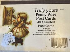 Vtg Truly Yours Penny Wise 3 Designs Blank 38 Postcards Pratt & Austin Big Eyes picture