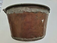 Vintage Antique Copper Bucket with Solder Hand Made 12 Inches Top Diameter picture