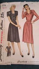 Vintage Simplicity 1940s Fancy Dress Pattern 2174 Bust 34 picture
