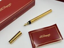 S.T. DUPONT RARE MONTPARNASSE 18K NIB GOLD PLATED FOUNTAIN PEN NEW 100% GENUINE picture