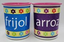 Tupperware Arroz and Frijol 8 Cup Canisters w Lids picture