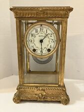 Seth Thomas 48 N Movement Clock/Brass Case/Beveled Glass Panels - Parts Clock picture