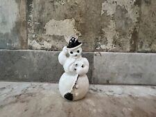 Vintage 3” 1940s Rosen Rosbro Celluloid Hard Plastic Snowman Christmas Ornament picture
