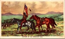 1952 Wali SD Usa Postcard Native Americana Indian Capture Of The American Flag picture