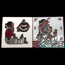 Teissedre Designs & Mag Mor Studios 4x4 Set  Ceramic Tiles Native American Story picture