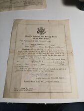 1918 WORLD WAR I ORDER OF INDUCTION INTO MILITARY SERVICE Langdon North Dakota  picture