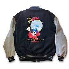 Y2K Disney World Cast Member Sorcerer Mickey Suede Letterman XL Jacket Disneyana picture