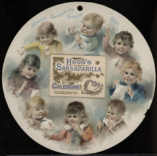 Victorian 1892 Hood's Sarsaparilla Advertising Calendar Sewing Circle VTC-E118 picture