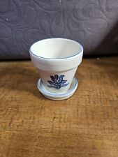 Pfaltzgraff Yorktowne Flower Herb Ceramic Mini Pot Blue Folk Art Floral L621 picture