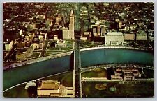 Skyline Columbis Ohio Veterans Memorial Municipal Buildings Veque Tower Postcard picture