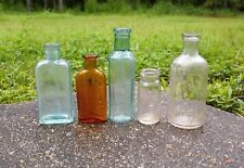 Early 1900's Small Embossed Corktop Bottles (Set Of 5) picture