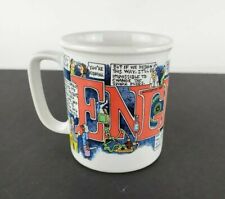 Vtg 1986 PETER TREASURE MASTERS Comic ENGINEER Coffee Mug Tea Cup Made in Japan picture