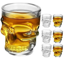 Skull Face Heavy Base Whiskey Shot Glasses, 6pcs Party Home Glassware for Liquor picture