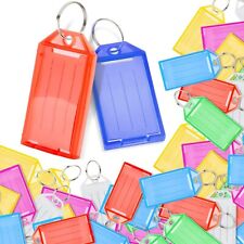 40 Pack Plastic Key Tags with Split Ring and Label Window, 10 Colors picture