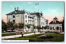 1913 Queen Elizabeth Source And Hotel Bartfafurdo Slovakia Antique Postcard picture