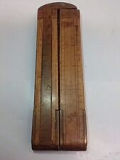 Antique 1800's Wood & Brass Folding Ruler/Measuring Stick Tool Primitive #32 picture