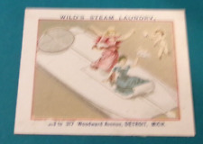ANTIQUE VICTORIAN TRADE CARD STEAM LAUNDRY DETROIT MICHIGAN picture