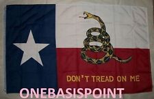 3'x5' Texas Gadsden Flag Don't Tread On Me Tea Party Lone Star Mess Huge New 3x5 picture