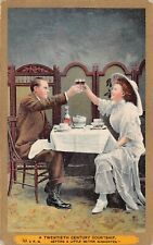 Valentines Day Modern Courtship Romance Love Suffragette Girl Vtg Postcard S5 picture