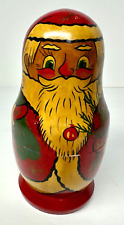 Santa Claus Hand Painted Russian Wood Stacking Matryoshka Nesting Doll Christmas picture