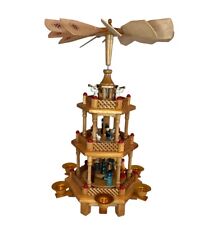 Vintage 3-Tier Windmill Carousel Pyramid Christmas Nativity German Style Wooden picture