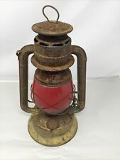 VINTAGE DIETZ USA LITTLE WIZARD RAILROAD LANTERN RED GLOBE UNTESTED LIGHT LAMP picture