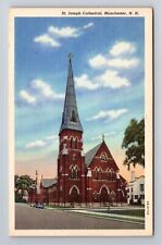 Manchester NH-New Hampshire, St Joseph Cathedral, Antique Vintage Postcard picture
