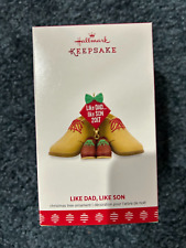 HALLMARK Keepsake 2017 LIKE DAD LIKE SON Father's Day CHRISTMAS ORNAMENT Dated picture