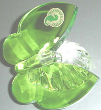 Waterford Green Crystal Butterfly Paperweight on Clear Base #154066 New picture